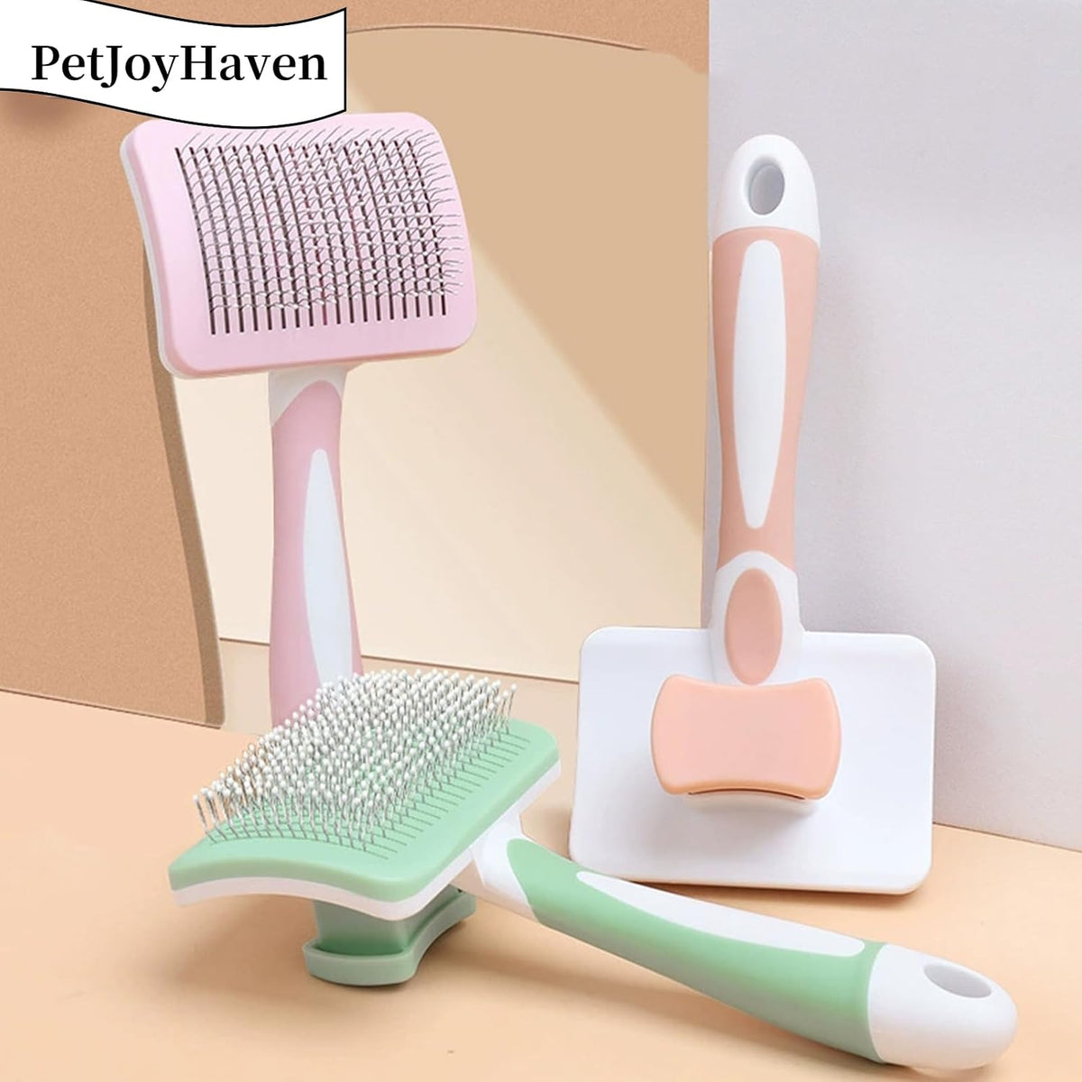 Self-Cleaning Slicker Dog Brush for Large Long-Haired Breeds （Light Purple）