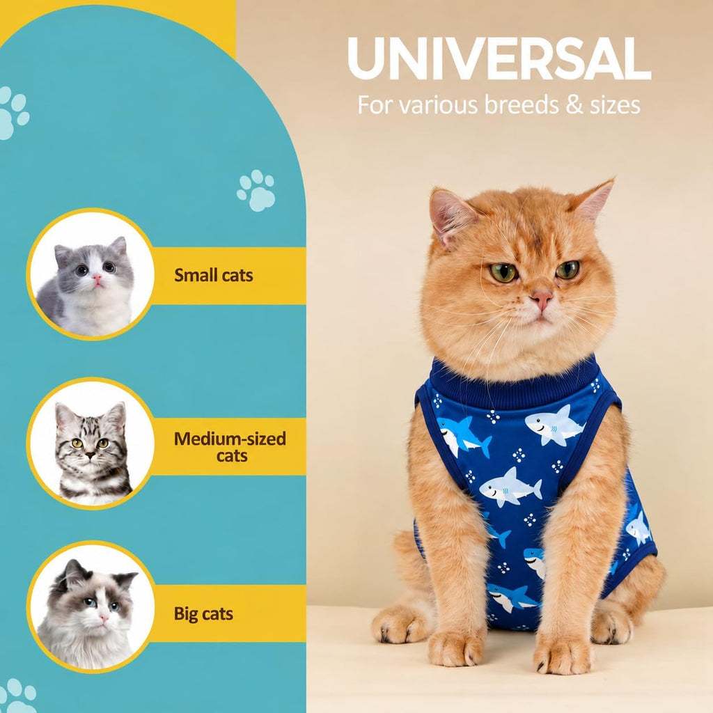 Avont Cat Recovery Suit - Kitten Onesie for Cats After Surgery