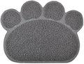 DM Paw-Shaped Cat Litter Box Debris Catcher Mat, 15.75x11.75 Inches (Gray)