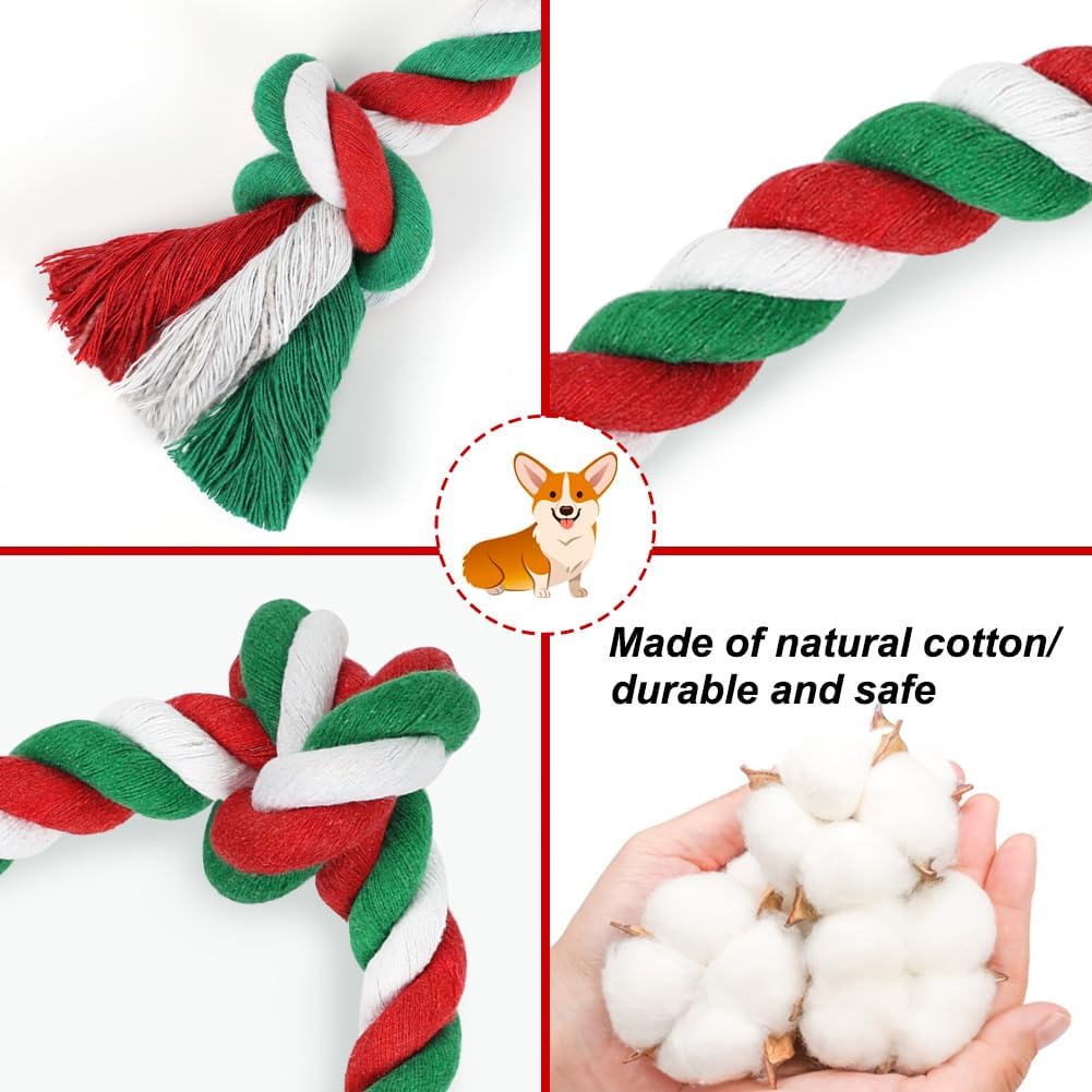 SZEE Christmas Dog Rope Toy, Rope Toys for Small-Breed Dogs