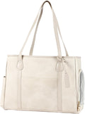 Stylish Dog Purse Carrier, Leather Pet Carrier Bag for Small Dogs Cats Puppy, Airline Approved Soft-Sided Carrier Beige