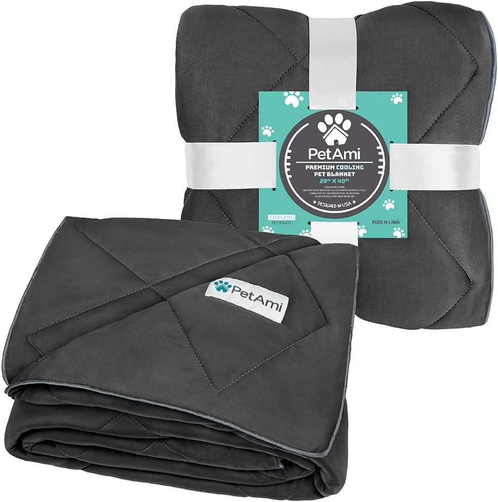 PetAmi Cooling Dog Blanket Lightweight Soft for Medium Pet Cat, 29x40 Grey