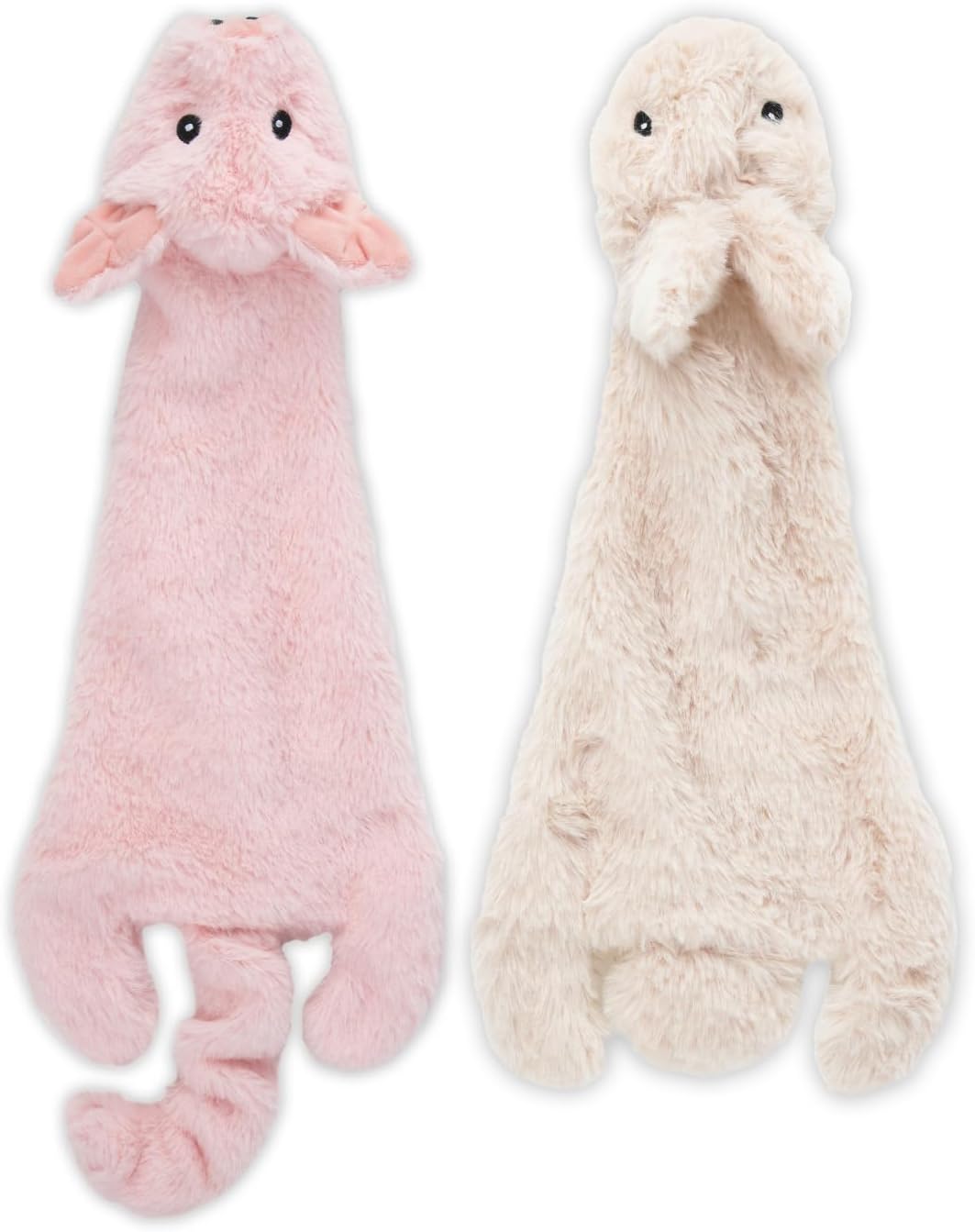 Best Pet Supplies 2-in-1 Stuffless Squeaky Dog Toy - Hare, Pig, Medium