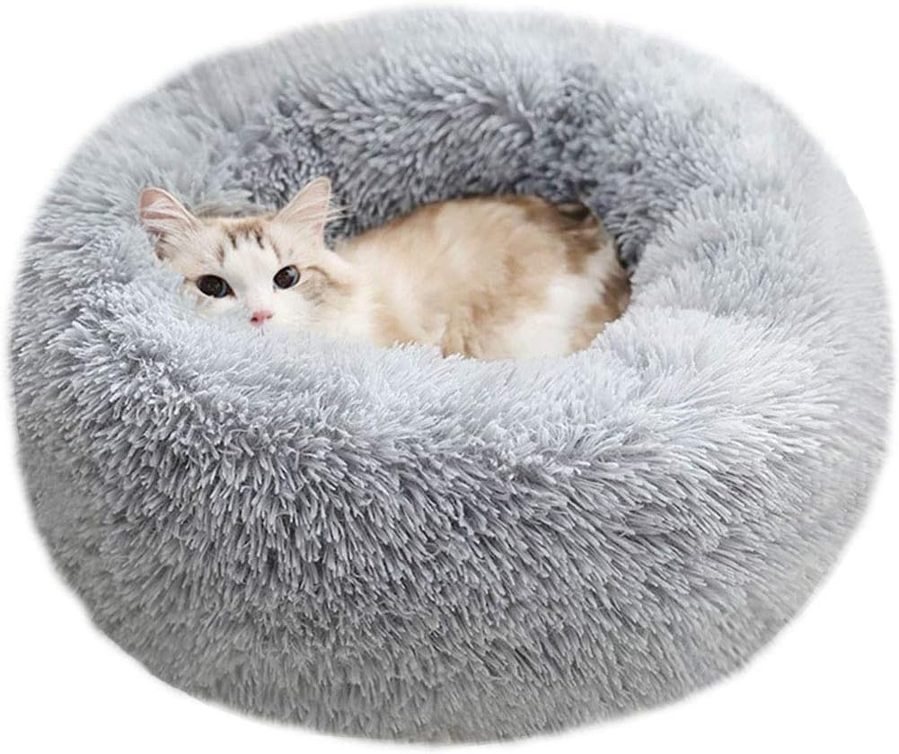 Dog Bed for Small Dogs & Cats, 24 Inch Medium Fluffy Washable Donut Bed