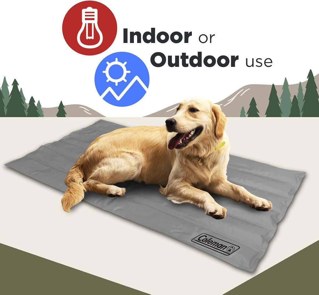 Coleman Comfort Cooling Gel Pet Pad Mat in Large 20”x36”, for Large Pets (Silver)