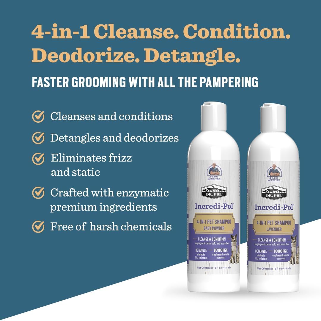 Dr. Pol Dog Shampoo, Cleanse, Condition, Deodorize, Detangle, Lavender