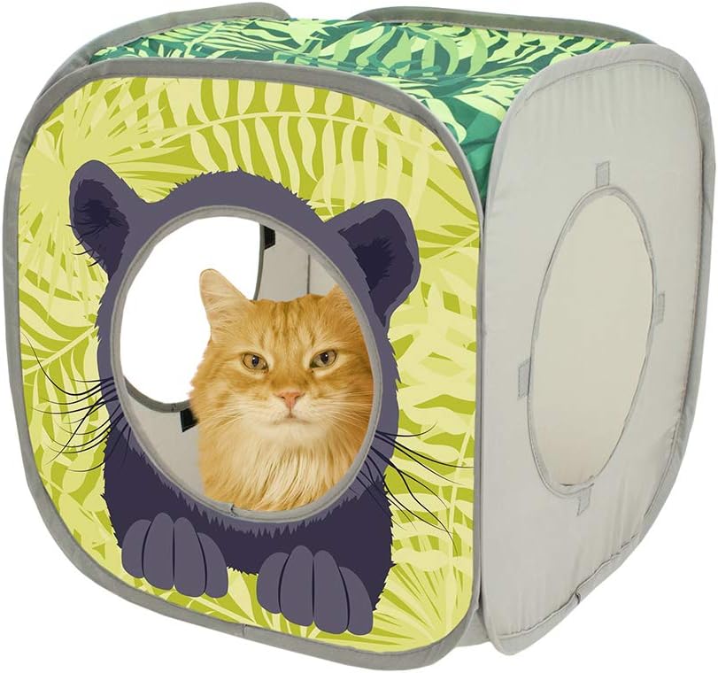Kitty City Safari Jungle Collapsible Cat Toy Collection, Cube (Pack of 4)
