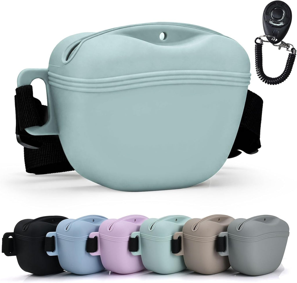 Silicone Dog Treat Pouch with Training Clicker
