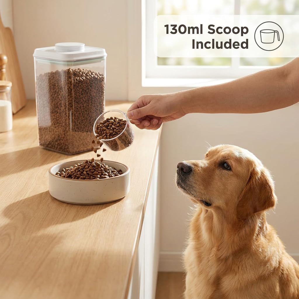 Dog-Cat Food Storage Containers 2 Pack, 4.2 Qt Each, Airtight