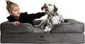 NOAH & PAW Large Dog Bed, Orthopedic Memory Cooling Foam (2X Base) 45x35x11