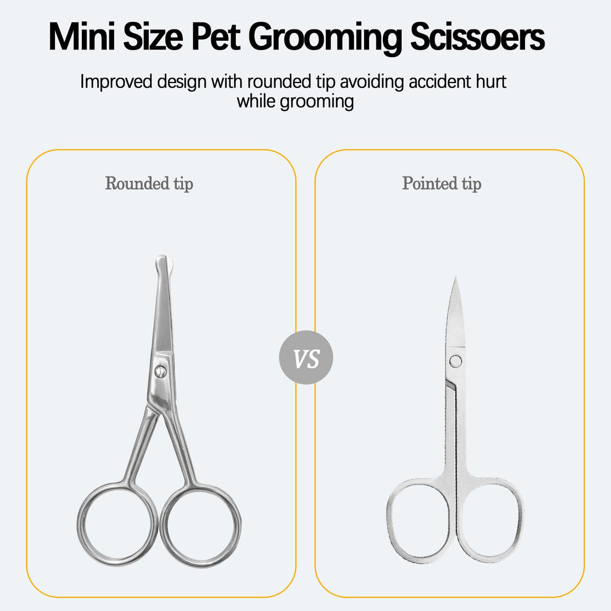 JGocot Dog Tear Stain Remover Comb for Small Doggy and Cats Pet Grooming Tool with Round Tip Stainless Steel Mini Scissor for Pet Facial Eye Area