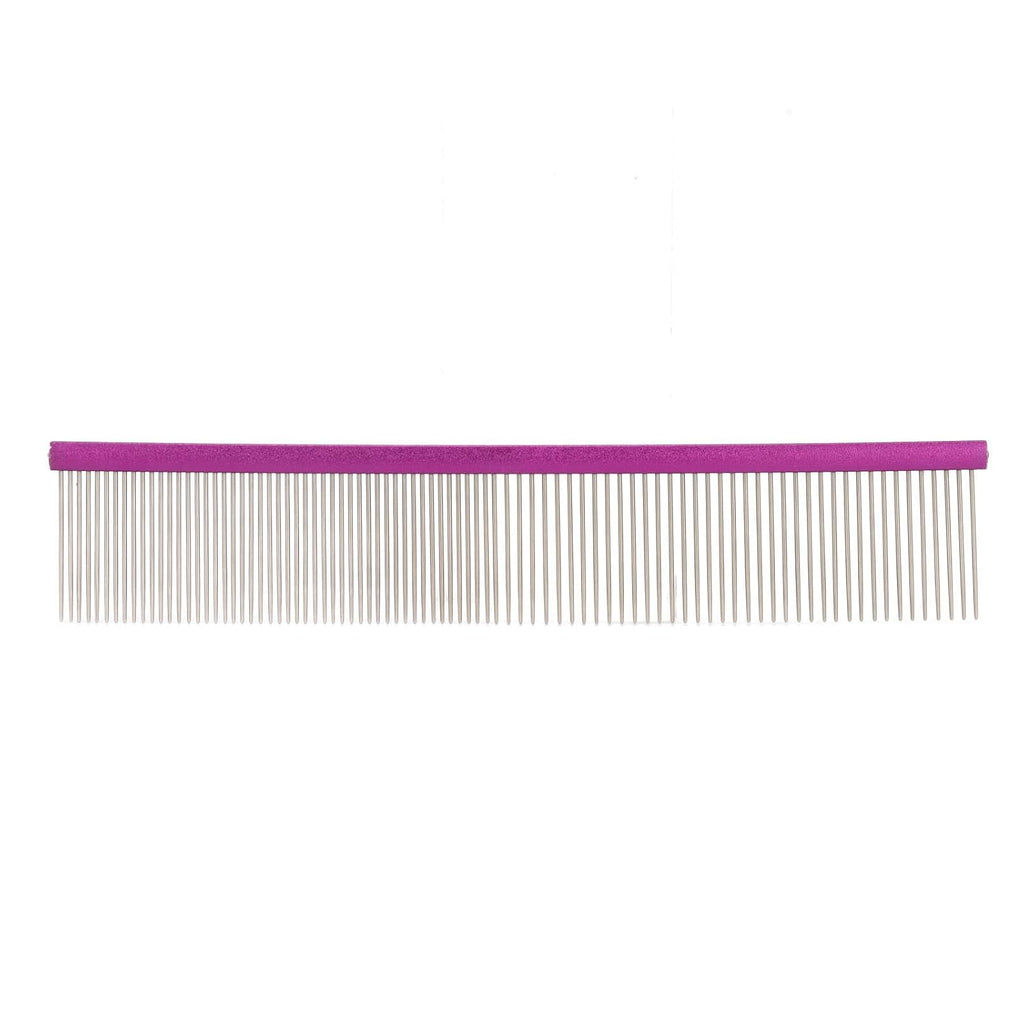 Greyhound Comb For Dogs, Metal Dog Comb Dog Combs with Rounded Ends Dog Comb Cat Comb For Removing and Knots Grooming Tool For Long Short Haired Dog (Purple 19cm/7.5in)