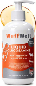 WuffWell Liquid Glucosamine Hip & Joint Support for Dogs, USA Made, 16oz