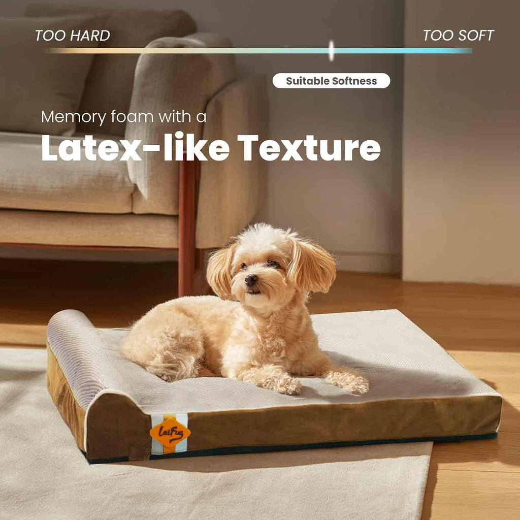 Laifug Orthopedic Dog Bed, Brown 34''x22''x5.5'', Memory Foam