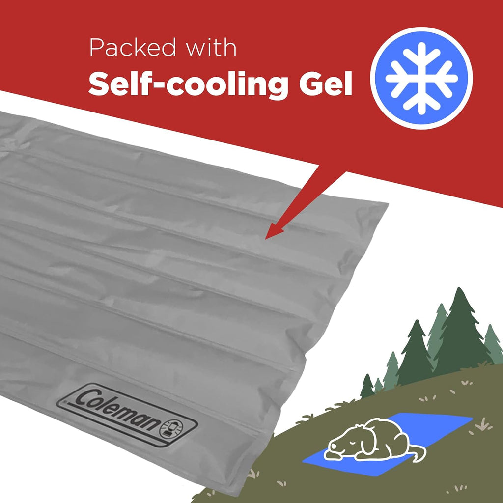 Coleman Comfort Cooling Gel Pet Pad Mat in Large 20”x36”, for Large Pets (Silver)