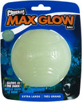 Chuckit! Max Glow Bouncy Ball, Glowin the Dark, XL 3.5in | Photoluminescent Rubber Ball Recharges Fast Under Any Bright Light for Nighttime Fetch, Launcher Compatible