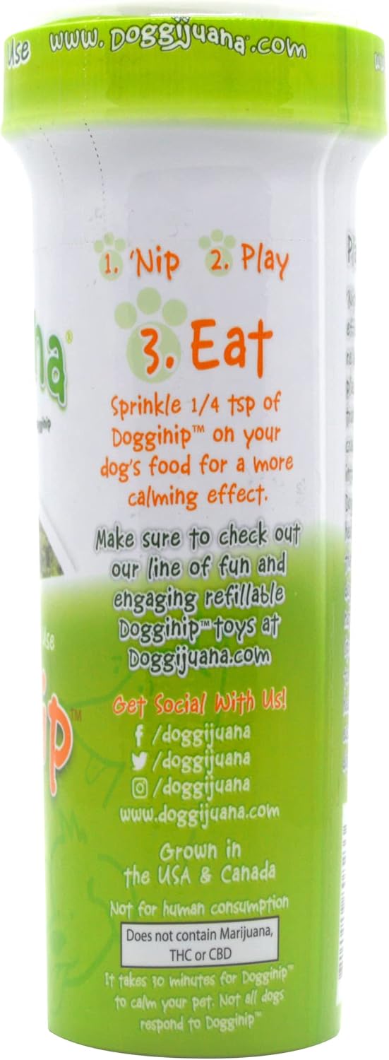 Doggijuana Juananip Refill Bottle for Dogs, 2-Pack | Natural Calming Catnip