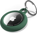 oakxco for Airtag Keychain Silicone, Airtag Holder with Key Ring, Air Tag Cover Cute Accessories for Kids, Luggage, Car Dog Collar, Car, Compatible with Apple Airtag Case Waterproof, Dark Green