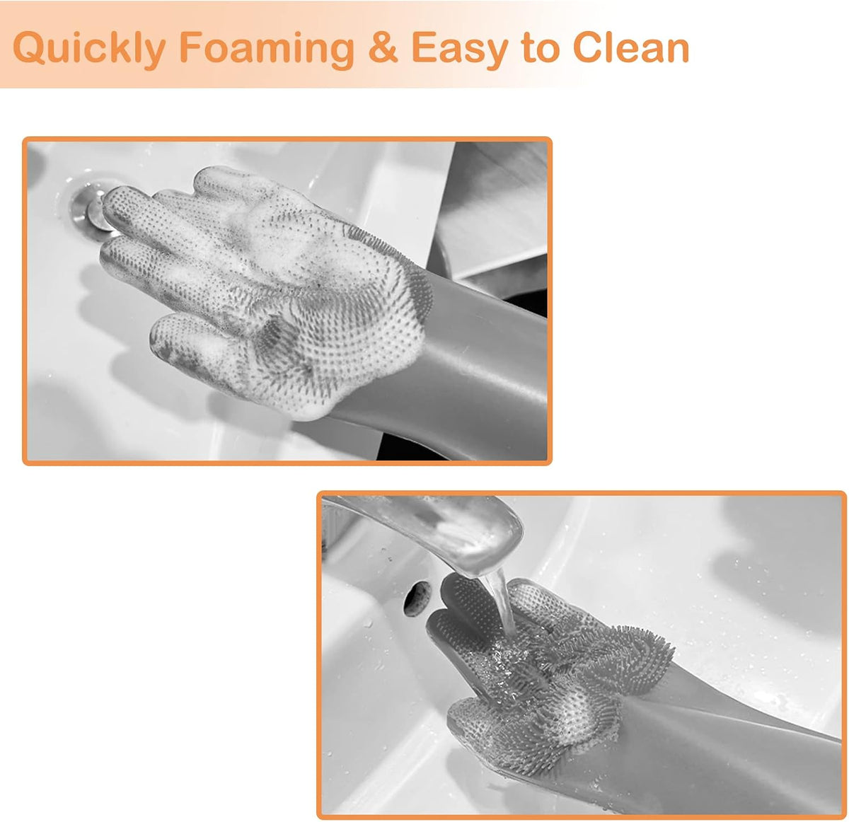 Silicone Pet Grooming Gloves Dog Washing Gloves for Bathing Massaging | 3,000 Soft Bristles, Non-slip & Extended Sleeves, Heat Resistant & Dishwasher Safe, For Cats and Dogs, Home/Car Cleaning