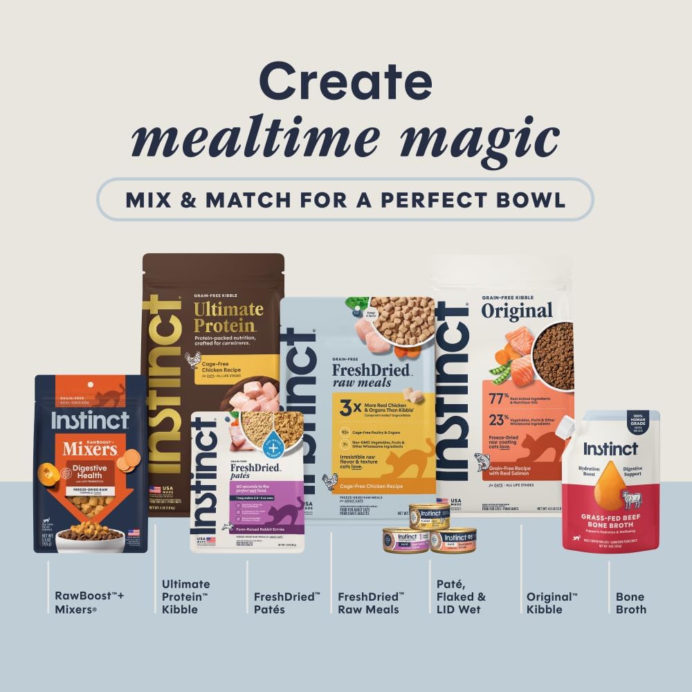 Instinct Freeze Dried Mixers, Cat Food Toppers, Digestive Health + Multivitamin Adults, 5.5 oz