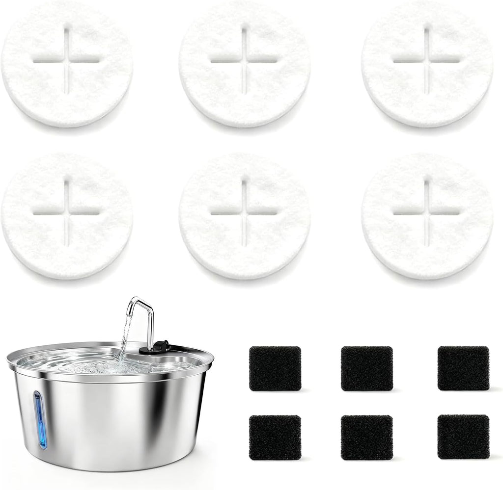Dog Water Fountain Replacement Filters for WF02 (6Filters)