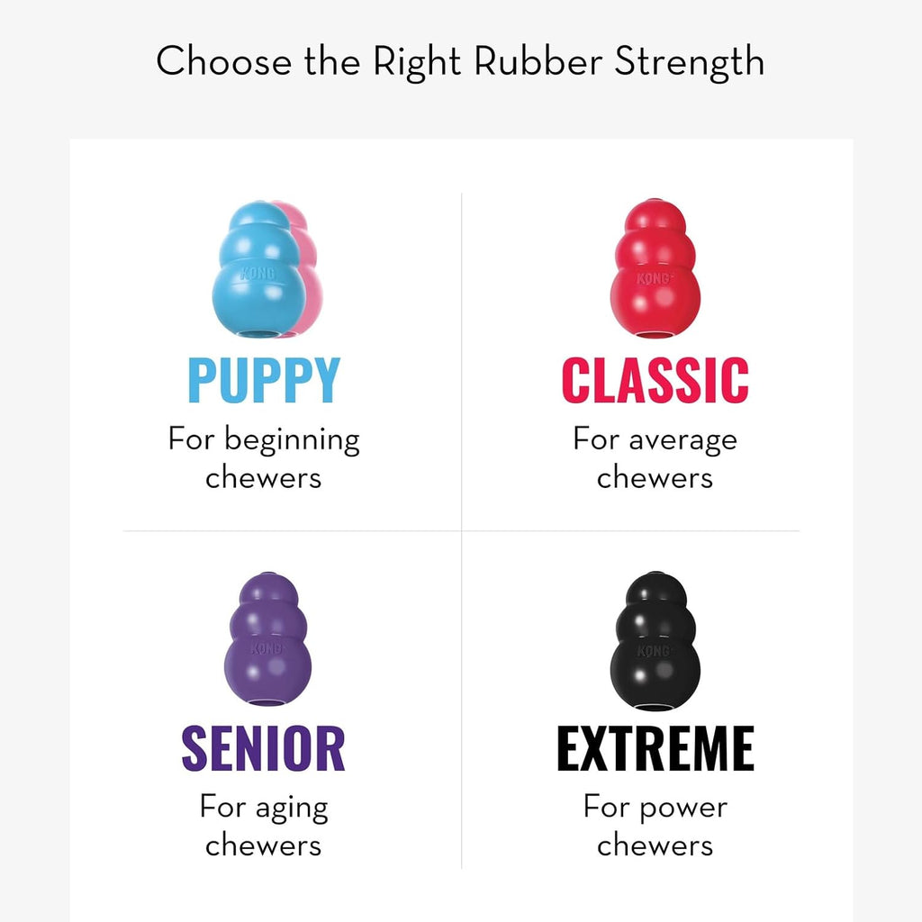 KONG Puppy, Natural Rubber Teething Chew Toy, for Small Puppies, Blue | Gentle Natural Teething Rubber Toy, Stuffable for Treats & Built for Chewing & Fetch with Growing Puppies