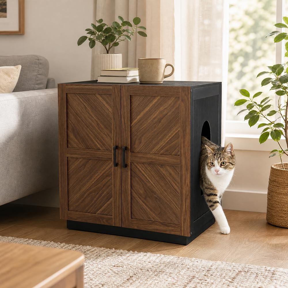 unipaws Cat Litter Box Enclosure for Self-Cleaning & Automatic Litter Boxes