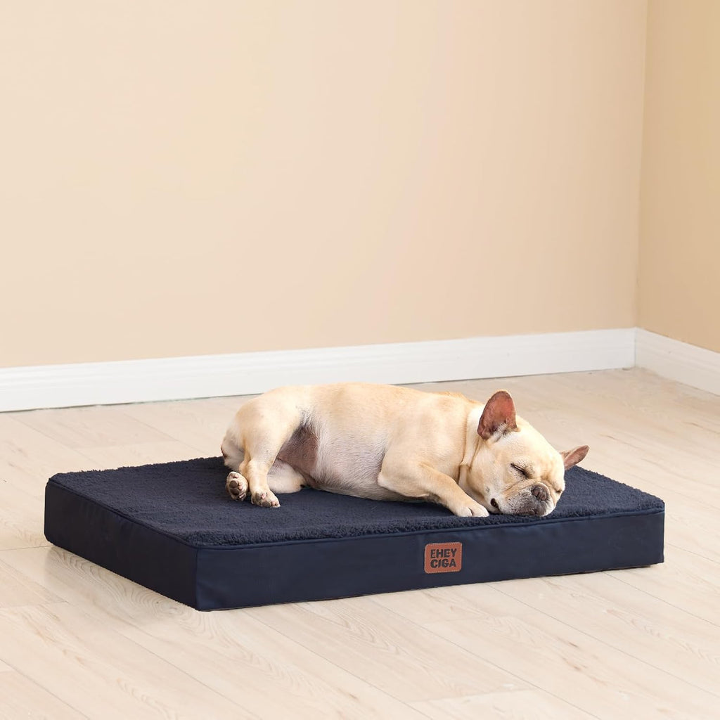 EHEYCIGA Orthopedic Dog Bed Large with Removable Washable Cover, 35IN Navy