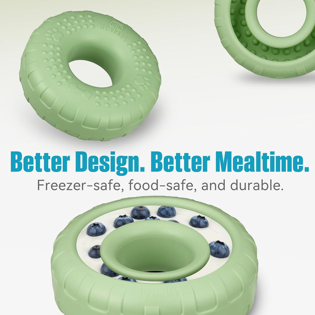 Dog Enrichment Lick Bowl, Bestalk Slow Feeder Lick Mat for Dogs, Freeze Puzzle Licking Bowl for Anxiety Relief, BPA Free Silicone, Dishwasher Safe(Green,M)