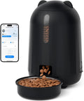 PAPIFEED Automatic Cat Feeder with App, WiFi Auto Cat Feeder, 3L Slow-Feed Cat Food Dispenser for Dry Food, Dual Power Supply Timed Pet Feeder for Small Dog, 10 Meals/Day, 6 Portions/Meal, Black