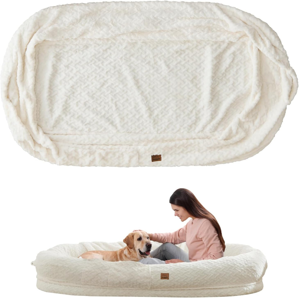 ChiXnuggle Faux Fur Washable Human Dog Bed Cover（Only Human Dog Bed）