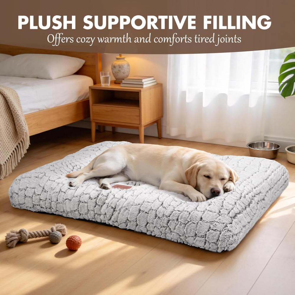 Dog Bed Crate Pad for Medium Dogs 36"x24" White