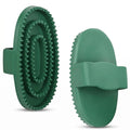 Horse Brush Set, 2 Pack Large Rubber Curry Comb, Horse Grooming Brush & Deshedding Tool for Short Haired Dogs, Flexible Pet Bathing Massage Comb Rubber for Loose Hair & Mud Removal, Green, 5.7"x3.7"