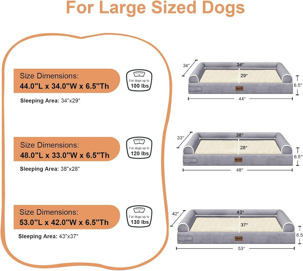 NANUYA Orthopedic Dog Bed for XX-Large Dogs, 44 x 34 Inch, Purple