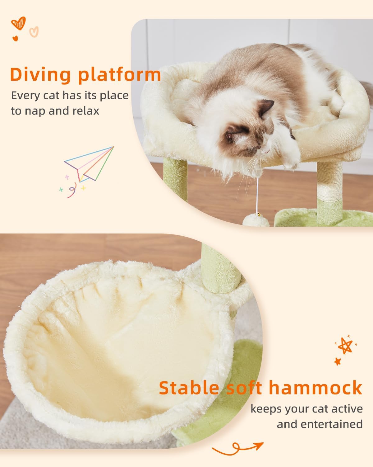 Taoqimiao Cat Tree, 38.5In Cat Tower for Indoor Cats, Suitable for Kittens