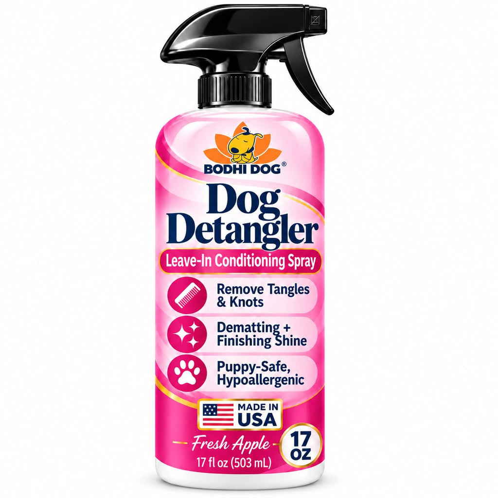 Dog Detangler Spray Dematting, Leave-in Conditioner Cologne - Gentle & Safe Formula, Made in USA (Apple 17 Fl Oz)