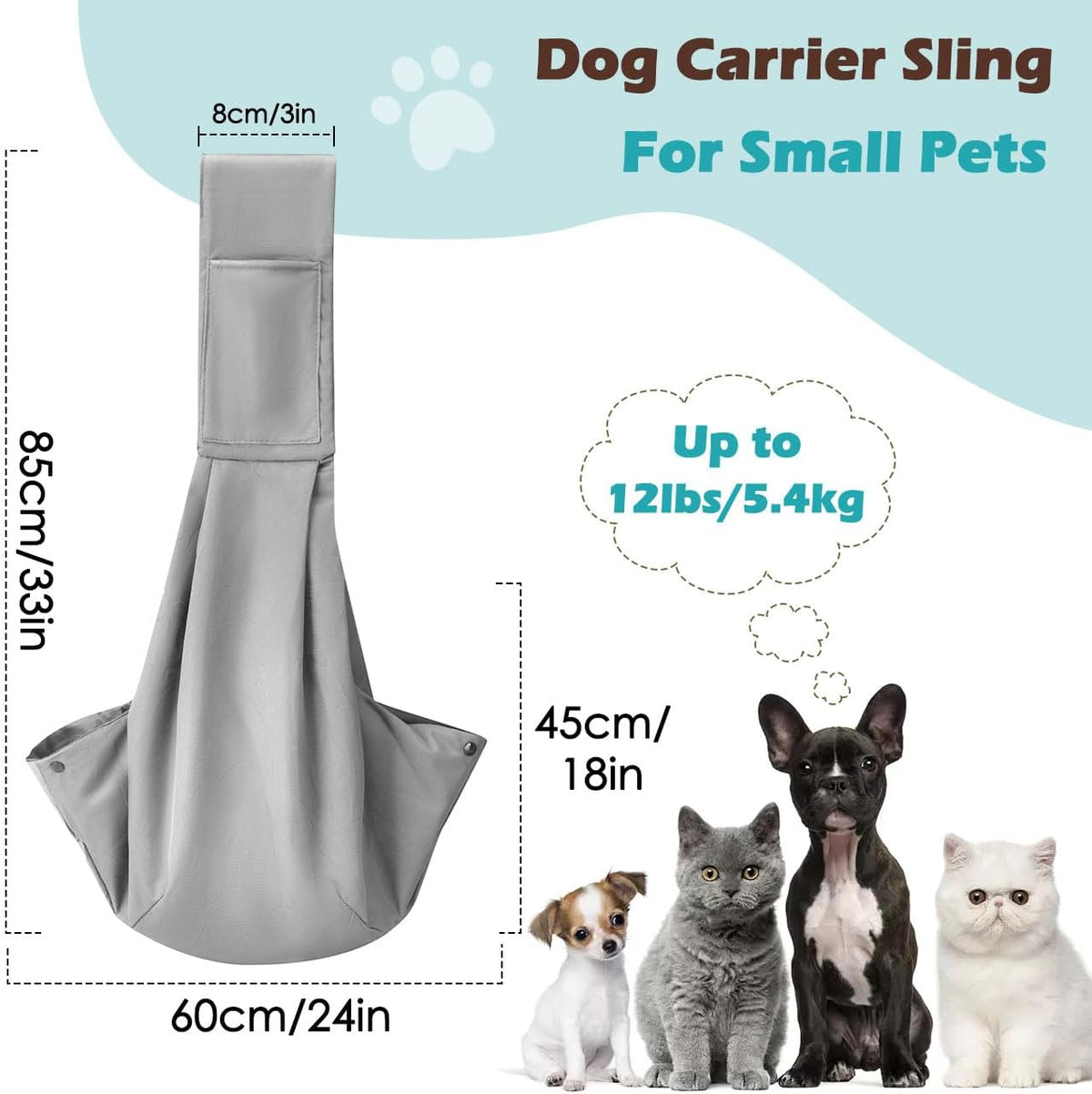 Pawaboo Small Dog Sling Carrier