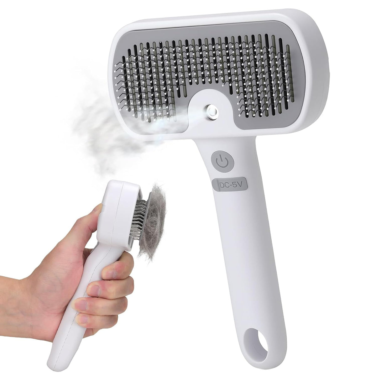 Pet Steam Brush, 3-in-1 Dog & Cat Grooming Comb for Pet Hair Removal