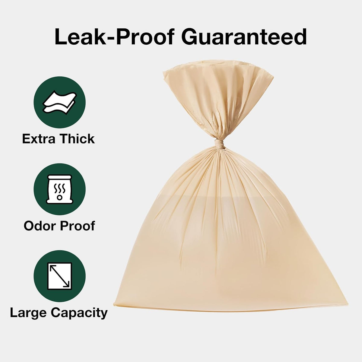 VETRESKA Dog Poop Bags Dispenser with 105 Bags, Leak Proof and Extra Thick | Pet Waste Bags for Dog Walking and Cat Litter, Sandalwood & Almond Scented