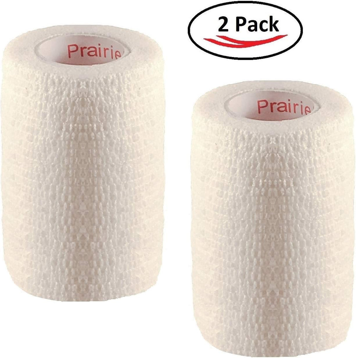 Vet Tape (White) (2 Pack) (3 Inch x 15 feet) Self Adhesive Adherent Adhering Cohesive Flex Self Stick Bandage Grip Roll Dog Cat Pet Horse