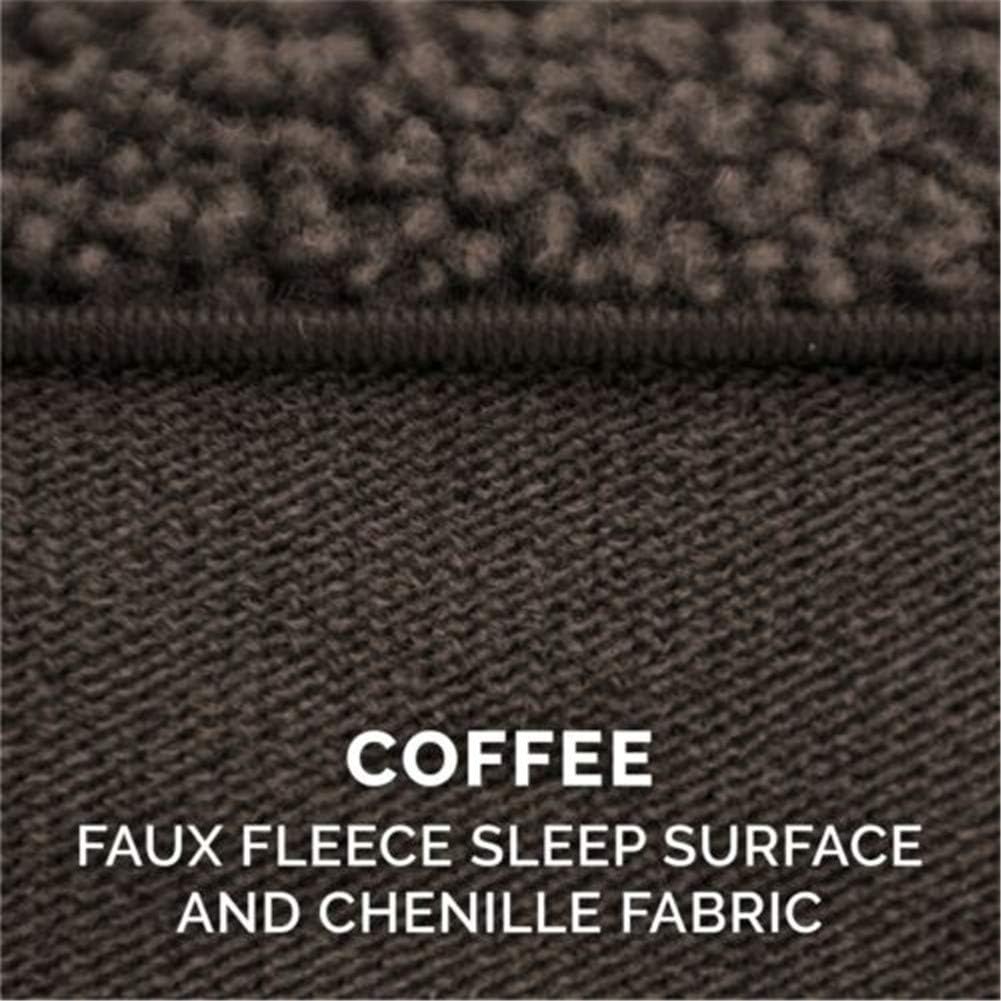 Furhaven Orthopedic Dog Bed for Large/Medium Dogs w/ Removable Bolsters & Washable Cover, For Dogs Up to 55 lbs - Plush & Suede Sofa - Espresso, Large