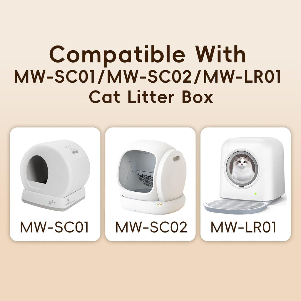 100 Counts Cat Litter Box Liners Bag Fit For MW-SC01/MW-SC02/MW-LR01 Automatic Self Cleaning Cat Litter Box, Waste Bags, 18" x 12.6"Heavy Duty Replacement Trash Bags with Drawstring