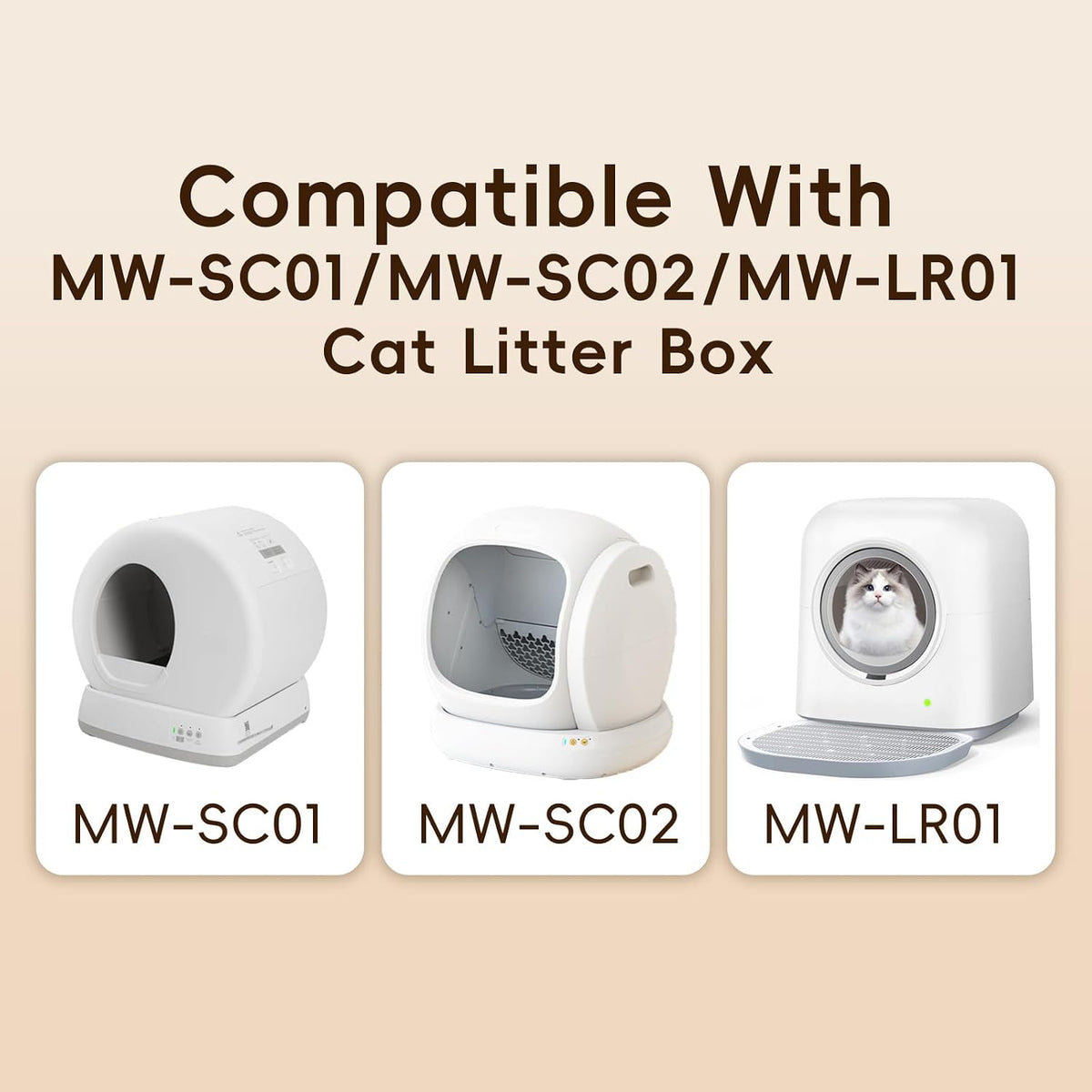 100 Counts Cat Litter Box Liners Bag Fit For MW-SC01/MW-SC02/MW-LR01 Automatic Self Cleaning Cat Litter Box, Waste Bags, 18" x 12.6"Heavy Duty Replacement Trash Bags with Drawstring