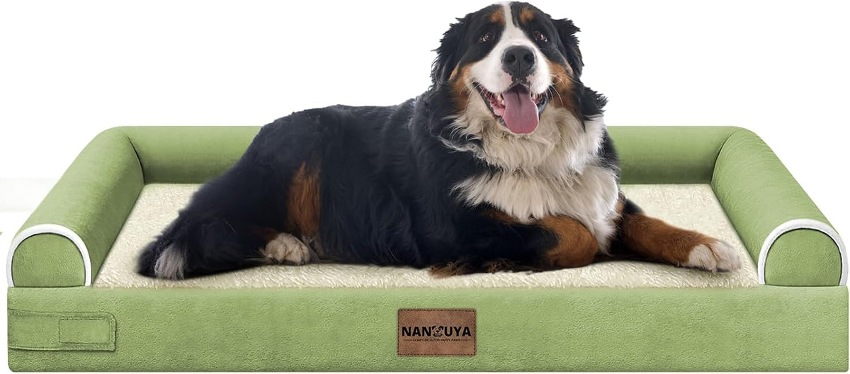 NANUYA Orthopedic Dog Bed for Jumbo Dogs, 53 x 42 Inch, Grass Green