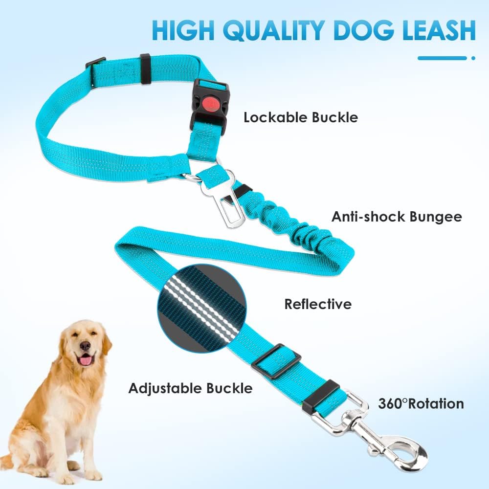 Lukovee Dog Car Seat Belt, 2 Pack, Headrest Restraint, Headrest + Clip