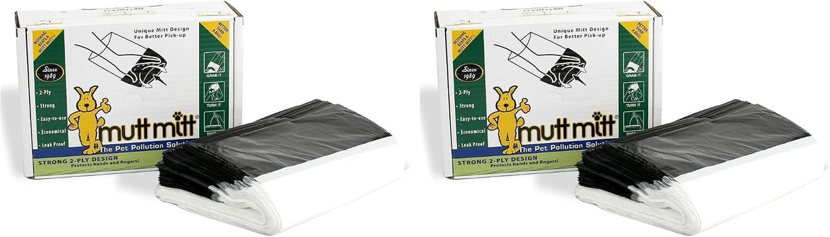 Mutt Mitt® 2-Ply dog waste pick-up bags Dispense-A-Mitt™ - 200 Dog Waste Bags in a wall mountable box. (Pack of 2)
