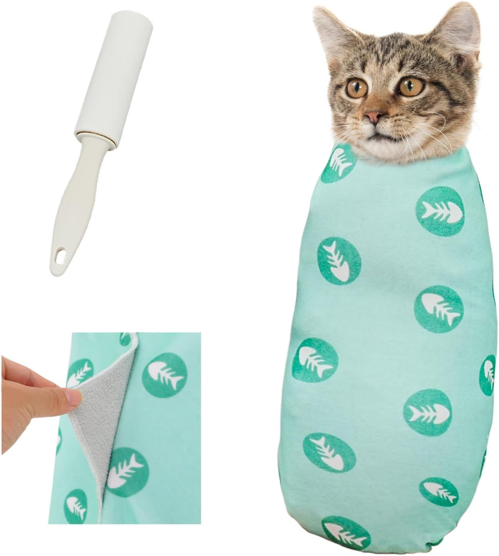 Supet Cat Grooming Wrap for Nail Trimming, Self-Adherent Calm Cat Swaddle