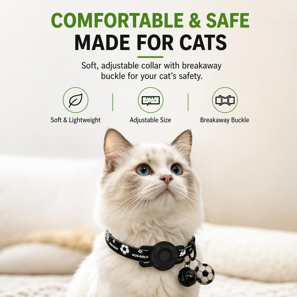 Pet Tracker,GPS Collar for Cats (Android Only) Smart tag,Waterproof Compatible with Google Find My,No Monthly Fee,Advanced Tracking Solution Smart Collar for Pet Safety Ideal Small Large Cats