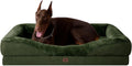 EHEYCIGA Orthopedic Dog Bed for Large Sized Dog, 45x35 Inch Large Memory Foam Dog Couch Bed with Sides, Waterproof Liner & Washable Removable Cover, Bolster Pet Sofa, Dark Green