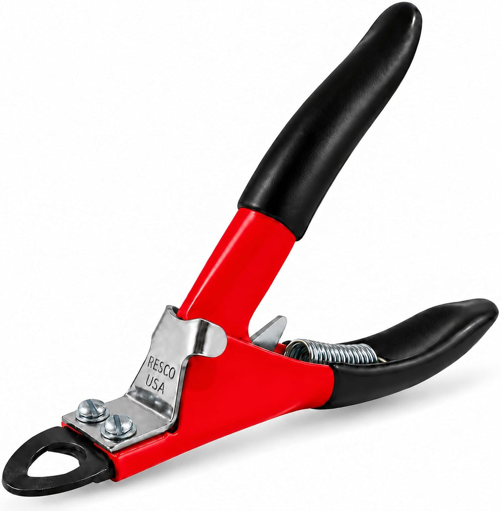 Resco Professional Guillotine Cat Nail Clippers with Grips, Red
